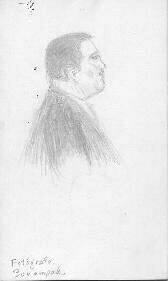 Willard Quine drawn portrait at Bonampak Mayan Site 2